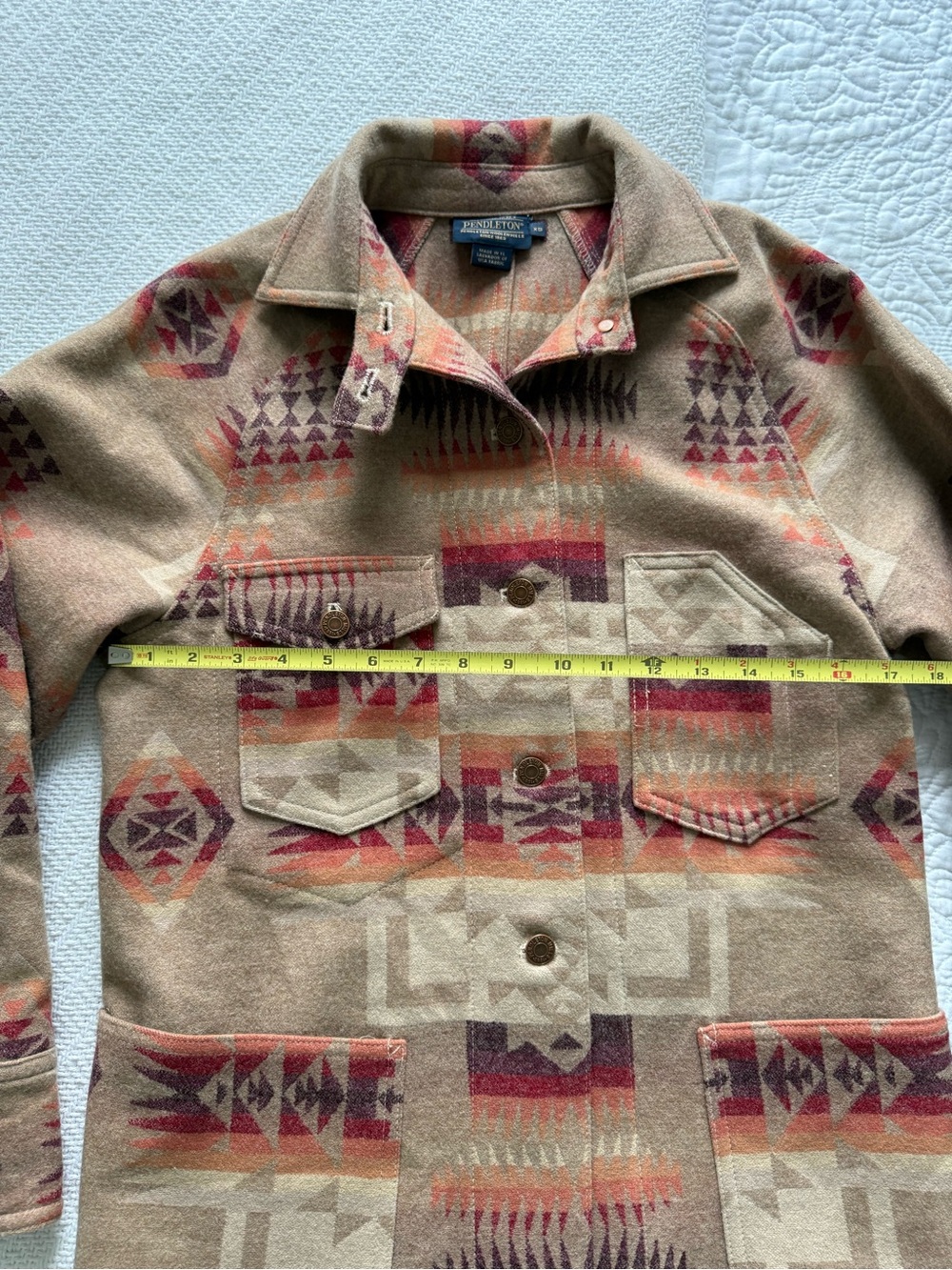 Pendleton 100% virgin wool Jacket / Shacket with button front and pockets - Picture 10 of 11